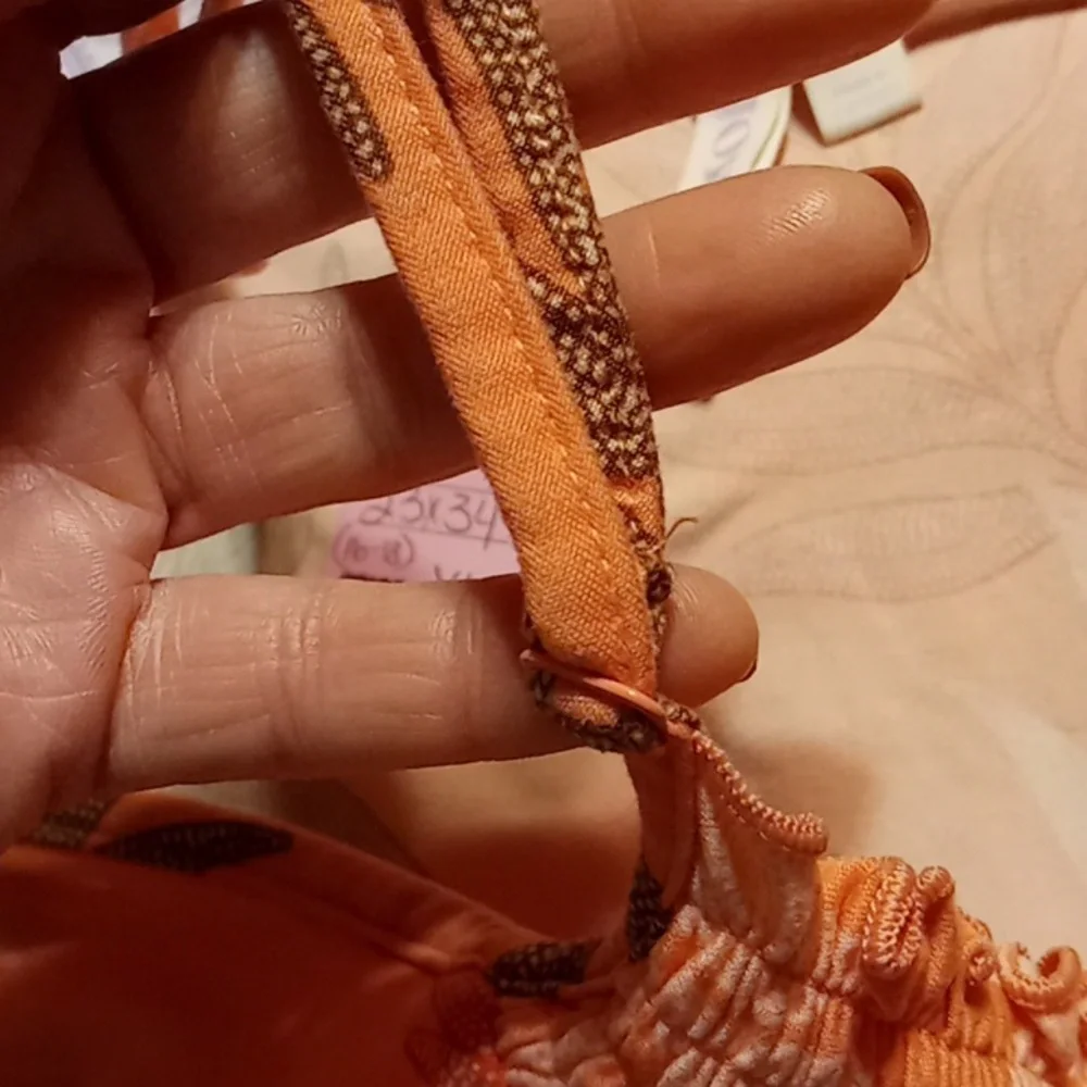 Joyspun XL (16-18) Beautiful coral Leaf Print Elastic Front Ruffle Hem Nightgown - Picture 8 of 8